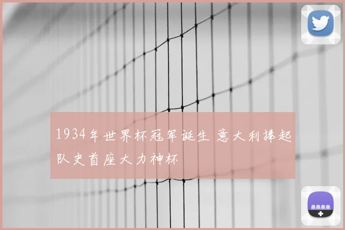 1934年世界杯冠军诞生 意大利捧起队史首座大力神杯